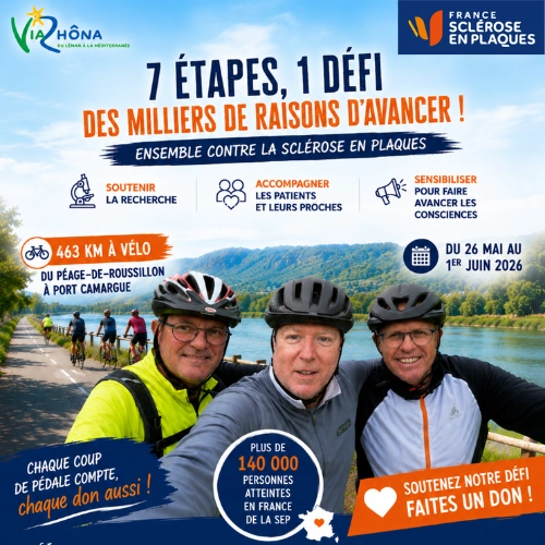 Jean-Paul Imblot relève le défi de la ViaRhôna à vélo pour sensibiliser à la SEP