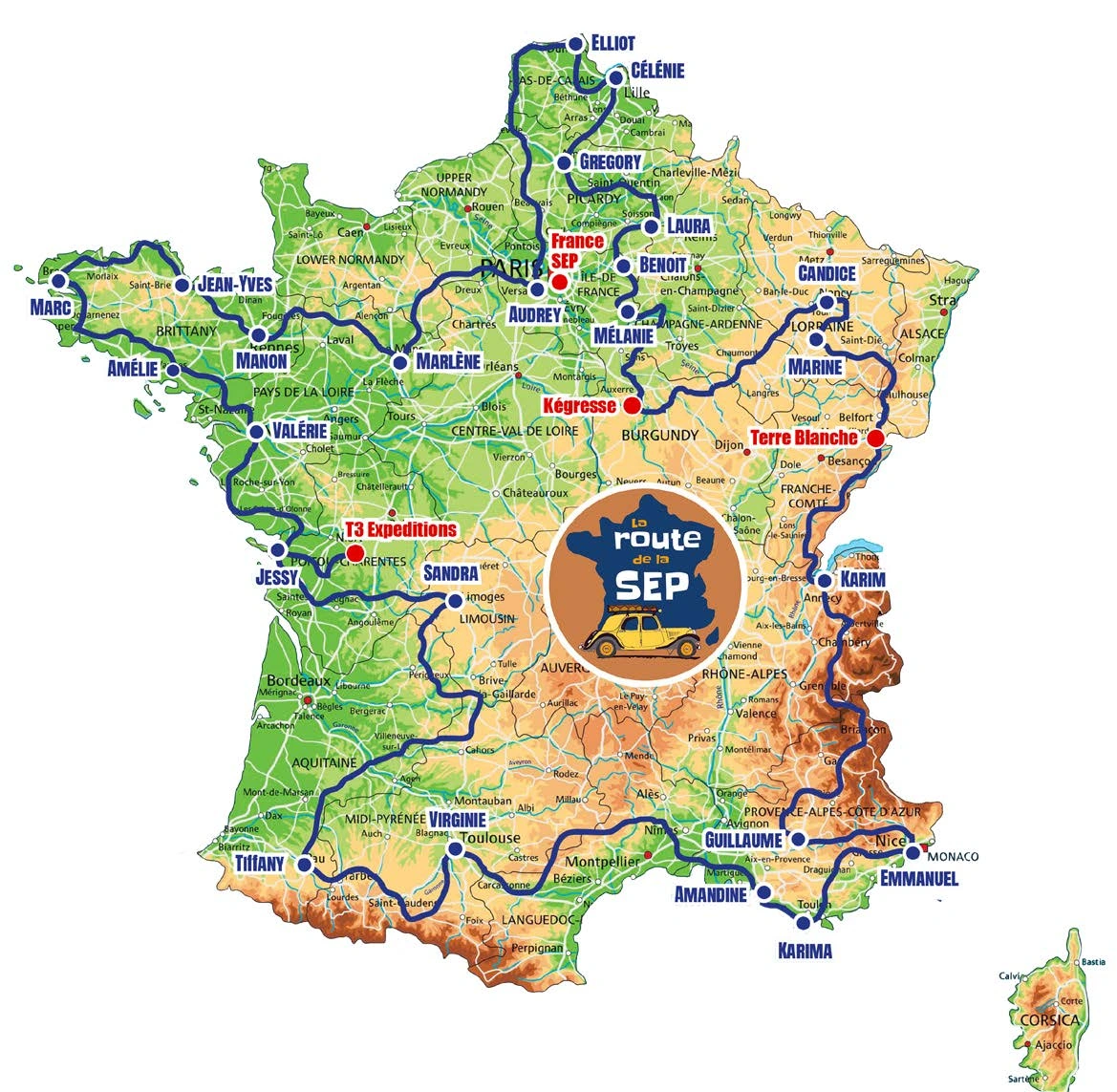 Carte de France La Route de la SEP 2026