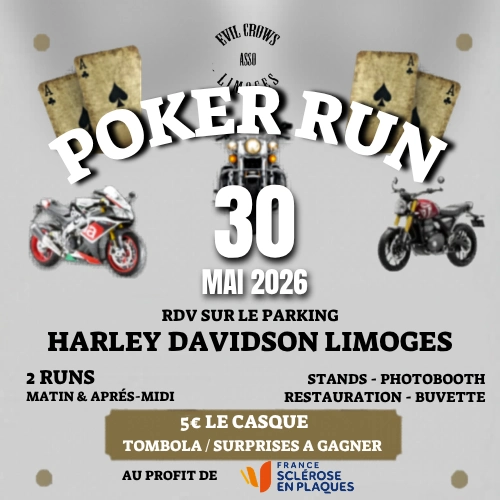 À Limoges, le Poker Run des Evil Crows roule pour la lutte contre la SEP