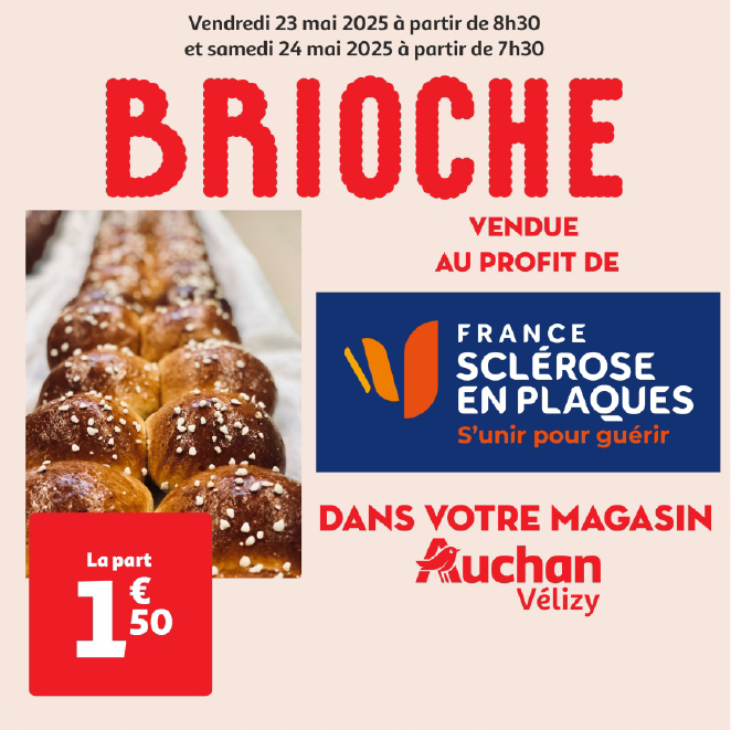 Grande vente solidaire de brioche géante chez Auchan Vélizy