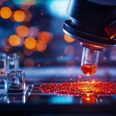 Visuel microscope innovation pour page des avancées médicales et scientifiques SEP 